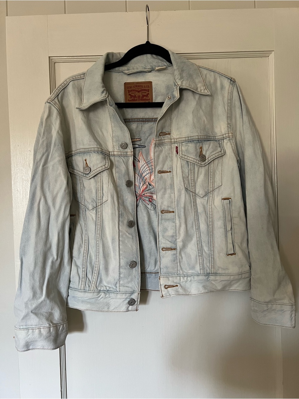 Levi's Light Wash Denim Jacket with Subtle Embroidery